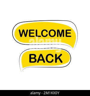 Willkommen Zurück. Wir Sind Open Sign. Geschäftskonzept Stock Vektor