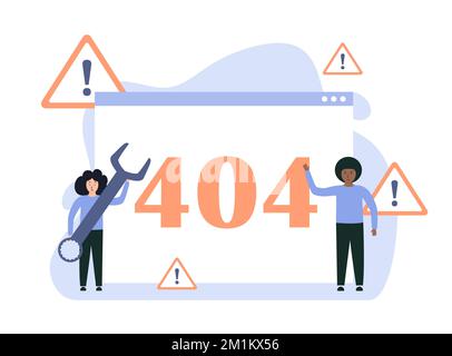 404 Verbindungsfehler. Seite wurde leider nicht gefunden. Stock Vektor