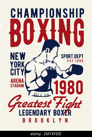 Boxing Vector Design mit Typografie Stock Vektor