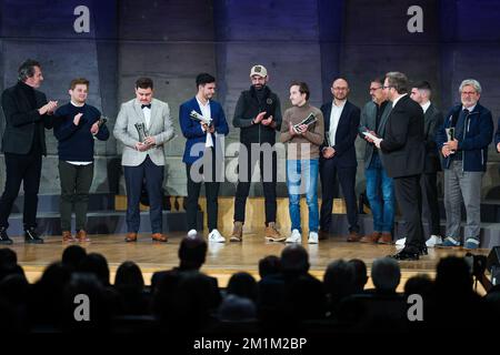 Prix Spéciaux GP Explorer: VIALETTE Pierre-Olivier dit Depielo, Etienne Jouneau dit Etienne Moustache and LEVY Sylvain et CHABRIER Pierre dit Vilebrequin during Les Trophées du Sport Automobile 2022 at the Maison de l’UNESCO ab 12. Dezember 2022 in Paris, Frankreich - Photo Florent Gooden / DPPI Stockfoto