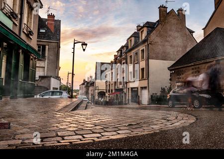 Zentrale Straße in Blois, Frankreich. Stockfoto