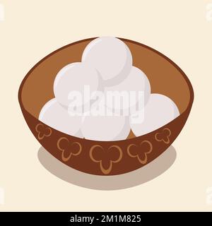 Vektorset der nationalen kasachischen Küche, Gerichte. Nationale Küche -qurt. Stock Vektor