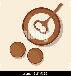 Vector nationale kasachische Küche. Airan, Shubat, Qumis kasachische Drinks. Stock Vektor