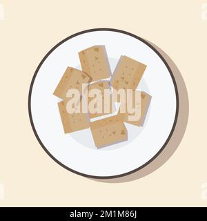 Vektorset der nationalen kasachischen Küche, Gerichte - Irimshik. Stock Vektor