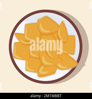 Vektor der nationalen kasachischen Küche. Baursaks aus Mehl Stock Vektor