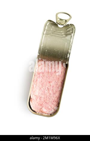 Mittagsfleisch isoliert auf weißem Hintergrund. Stockfoto