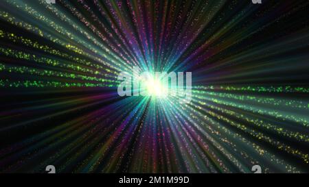 Partikel-Laser-Licht Farbstrahl Abbildung Rendern Stockfoto