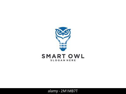 Ein Vektordesign eines minimalistischen Smart Owl Logos für Bildungszentren Stock Vektor