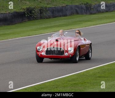 Ein Ferrari 166 MM Barchetta im 2022 Goodwood Revival Stockfoto