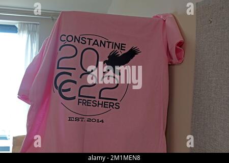 Constantine College Pink Freshers 2022 T-Shirt, York University, Heslington East, York, Yorkshire, England, Großbritannien, YO19 5LA - Studentenunterkunft Stockfoto