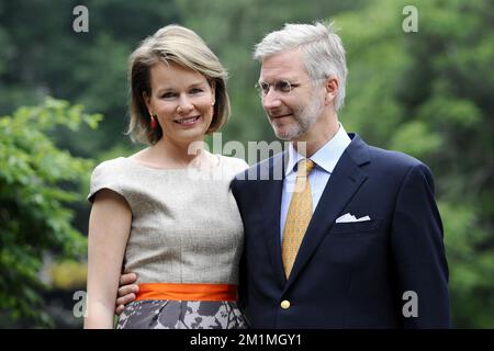 20110622 - , VEREINIGTE STAATEN: Prinzessin Mathilde von Belgien und Kronprinz Philippe von Belgien im Central Park in New York, während der Wirtschaftsmission in den USA am Mittwoch, den 22. Juni 2011. BELGA FOTO DIRK WAEM Stockfoto