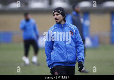 20111213 Uhr - BRÜGGE, BELGIEN: Lior Refaelov des Clubs, abgebildet während der Trainingseinheit des Club Brügge im Jan Breydel Stadion, Brügge, Mittwoch, 14. Dezember 2011. Morgen spielen die Vereine Brügge und Braga ein Spiel des letzten Tages der Gruppenphase in der Gruppe H der Europa-Liga. BELGA FOTO BRUNO FAHY Stockfoto