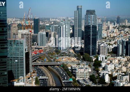 Luftbild: Skyline von Tel Aviv, Israel/Luftbild: Skyline von Tel Aviv, Israel (nur fuer redaktionelle Verwendung. Keine Werbung. Referenzdatenbank Stockfoto