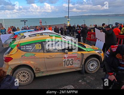 Car 103, Elliot Payne & Patrick Walsh, Bühne bei Filey 24.. September 2022, Yorkshire Trackrod Motor Club Rally, England, Großbritannien Stockfoto