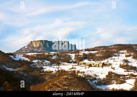 Landschaft Pietra di Bismantova Italien Stockfoto