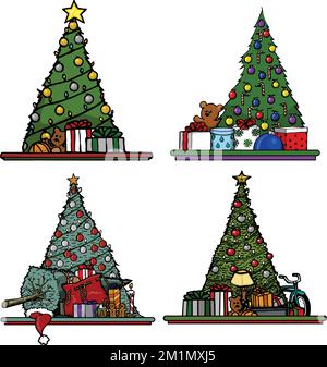 Satz von Weihnachtsbäumen Stock Vektor