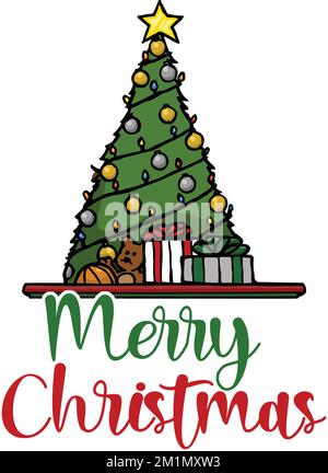 weihnachtsbaum mit Geschenken Stock Vektor
