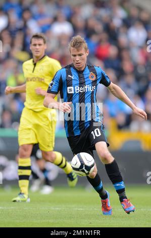 20120714 Uhr – BRÜGGE, BELGIEN: Jesper Jorgensen des Clubs, abgebildet während des freundlichen Fußballspiels Club Brügge gegen den deutschen Champion Borussia Dortmund am Samstag, den 14. Juli 2012, in Brügge. BELGA FOTO BRUNO FAHY Stockfoto