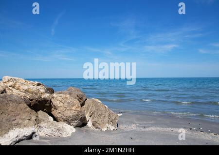 Seascape der Kleinstadt Misano Adriatrico Italien Stockfoto