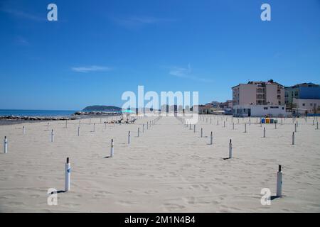 Seascape der Kleinstadt Misano Adriatrico Italien Stockfoto