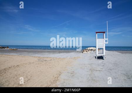 Seascape der Kleinstadt Misano Adriatrico Italien Stockfoto