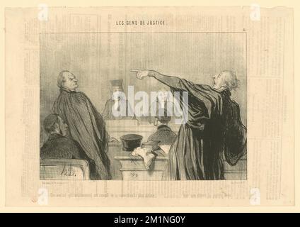 UN avocat qui est...rempli de la conviction...intime Honoré Daumier (1808-1879). Lithografien Stockfoto
