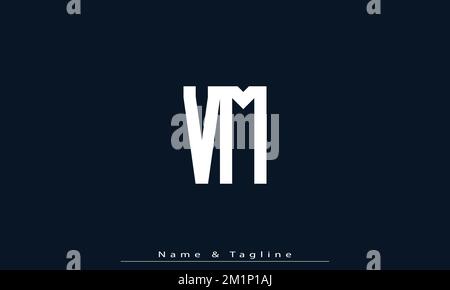 Alphabet Buchstaben Initialen Monogramm Logo VM , MV Stock Vektor