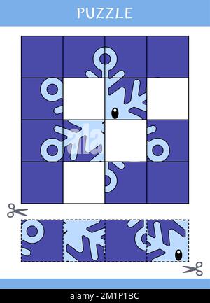 Puzzle für Kinder. Suchen Sie die fehlenden Teile des Bildes. Einfaches Lernspiel. Schneiden und kleben Stockfoto