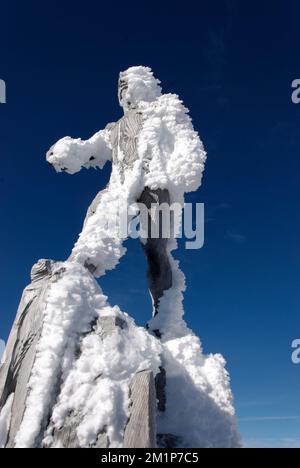 Der starke Iceman in den Bergen Stockfoto