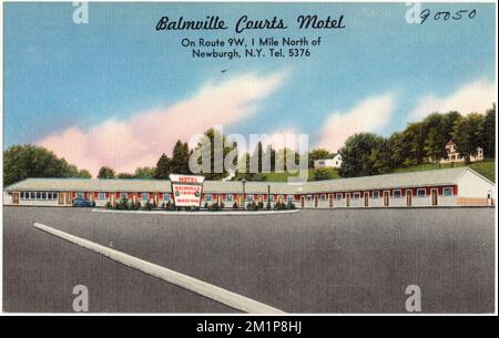 Balmville Courts Motel, on Route 9W, 1 Mile North of Newburgh, N.Y., Tel. 5376 , Motels, Tichnor Brothers Collection, Postkarten der Vereinigten Staaten Stockfoto