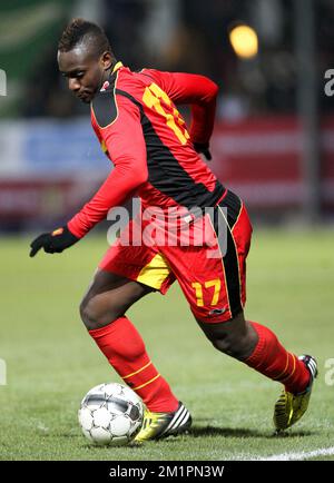 20130325 – HEVERLEE, BELGIEN: Paul-Jose Mpoku aus Belgien, abgebildet während des Euro-Qualifikationsspiels U-21 zwischen Belgien und Zypern, Montag, den 25. März 2013, in Heverlee. BELGA PHOTO VIRGINIE LEFOUR Stockfoto