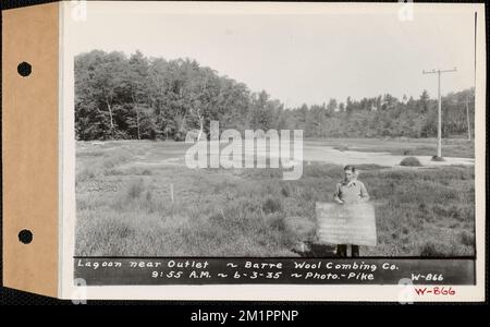 Barre Wool Combining Co., Lagune near Outlet, Barre, Mass., 9:55 UHR, 3. Juni 1935 , Wasserwerke, Immobilien, Flüsse, Hygienebedingungen für Wassereinzugsgebiete Stockfoto