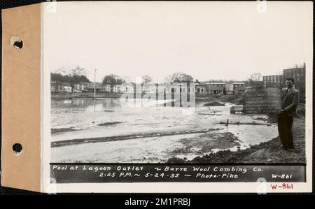 Barre Wool Combining Co., Pool at Lagoon Outlet, Barre, Massachusetts, 2:25 Uhr, Mai 24, 1935, Wasserwerke, Immobilien, Flüsse, Wassereinzugsgebiete, hygienische Bedingungen Stockfoto