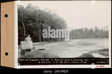 Barre Wool Combining Co., Pool at Lagoon Outlet, Barre, Massachusetts, 9:55 UHR, 28. Mai, 1935, Wasserwerke, Immobilien, Flüsse, Wassereinzugsgebiete, hygienische Bedingungen Stockfoto