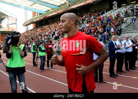 Vincent Kompany aus Belgien wurde am Fantag der Fußballnationalmannschaft Red Devils Belgium am Sonntag, den 02. Juni 2013 im Koning-Boudewijn-Stadion – Stade ROI Baudouin in Brüssel fotografiert. BELGA PHOTO VIRGINIE LEFOUR Stockfoto