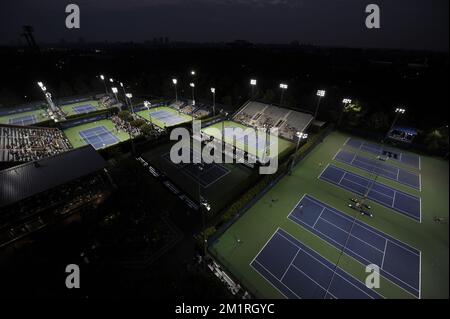 Abbildung zeigt die Trainingsplätze des US Open Grand Slam Tennis Tournament in Flushing Meadows in New York City, USA, Mittwoch, 28. August 2013. Die US Open begannen am 26. August 2013. BELGA FOTO YORICK JANSENS Stockfoto