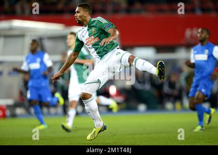 20131107 - WIEN, ÖSTERREICH: Wiens Terrence Boyd, dargestellt während des Spiels zwischen der österreichischen Mannschaft Rapid Wien und der belgischen RC Genk, viertes Spiel in der Gruppenbühne der Europa League in der Gruppe G, Donnerstag, 07. November 2013, im Ernst-Happel-Stadion in Wien, Österreich. BELGA FOTO YORICK JANSENS Stockfoto