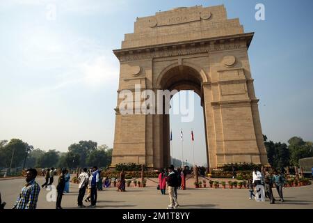 20131124 - NEU-DELHI, INDIEN: Abbildung zeigt das indische Tor in Neu-Delhi, Indien, Sonntag, den 24. November 2013, am ersten Tag einer Wirtschaftsmission der belgischen Prinzessin Astrid nach Indien. BELGA FOTO ERIC LALMAND Stockfoto