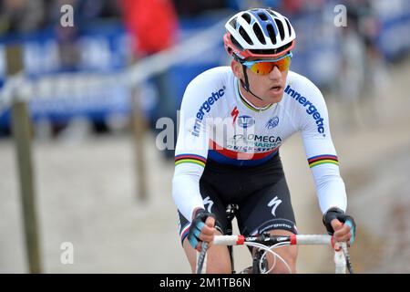 20131130 - MOL, BELGIEN: Tschechischer Zdenek Stybar des Teams Omega Pharma - Quick Step in Action während der 5.. Ausgabe des Boonen & Friends Cyclocross, Samstag, 30. Dezember 2013 in Mol. BELGA FOTO DAVID STOCKMAN Stockfoto