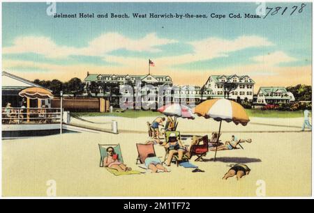 Belmont Hotel and Beach, West Harwich-by-the-Sea, Cape Cod, Mass. , Hotels, Strände, Tichnor Brothers Collection, Postkarten der Vereinigten Staaten Stockfoto