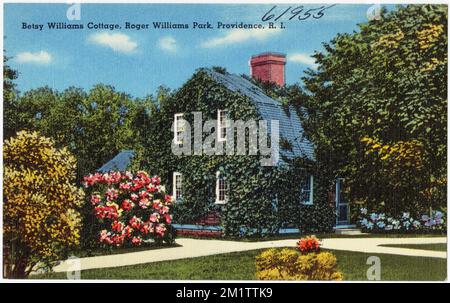 Betsy Williams Cottage, Roger Williams Park, Providence, R.I. , Häuser, Parks, Tichnor Brothers Collection, Postkarten der Vereinigten Staaten Stockfoto