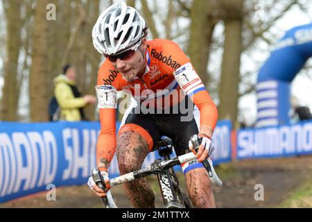 20140201 / HOOGERHEIDE/ Dieses Bild zeigt Marianne Vos bei der Cyclocross-Weltmeisterschaft in Hoogerheide / WK / CX/ Bilder von Kris ClaeyÃ Stockfoto