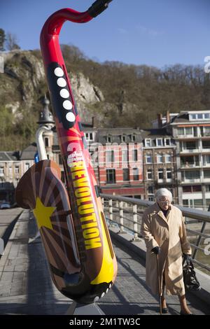 20140205 - BELGIEN, DINANT: Adolphe Sax war ein belgischer Musikinstrumentdesigner und Musiker, der Flöte und Klarinette spielte und weltweit als Erfinder des Saxofons bekannt ist. 2014 ist der 200.. Geburtstag von Adolphe Sax. FOTO DANIEL RYS Stockfoto