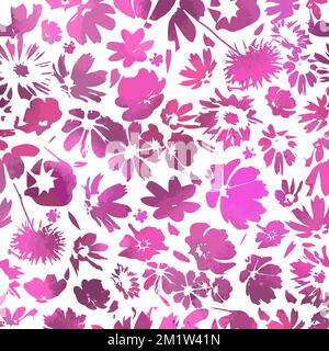 Vintage-Blumenhintergrund. Rosa Blumenmuster. Vektordarstellung Stock Vektor