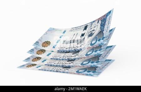 Saudi-Arabien 500 Riyals-Banknoten. Saudi-Riyal Banknotes von 500 SR. 3D-Rendern Stockfoto