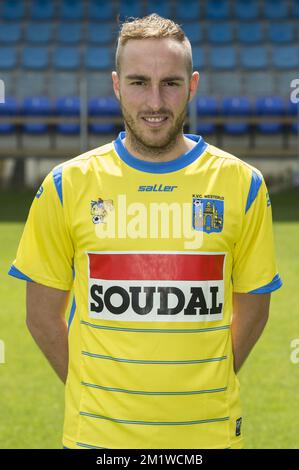 Raphael Lecomte posiert für den Fotografen während des 2014-2015. Season Photo Shooting der belgischen First League-Fußballmannschaft KVC Westerlo, Donnerstag, den 17. Juli 2014 in Westerlo. Stockfoto