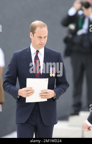 Der britische Prinz William, der Herzog von Cambridge, auf dem Weg zu einer Rede bei einer Zeremonie an der Gedenkfeier in Cointe, zum 100.. Jahrestag des Ersten Weltkriegs, Montag, den 04. August 2014, Lüttich. BELGA FOTO BRUNO FAHY Stockfoto