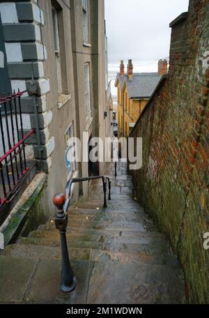 Neue Stufen in der Altstadt von Scarborough Stockfoto