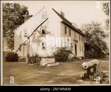 Geburtsort von Benjamin Thompson, Count Rumford, Elm Street (in der Nähe der Main Street), Woburn, Mass. Häuser, Geburtsorte, Rumford, Benjamin, Graf von, 1753-1814. Leon Abdalian Kollektion Stockfoto