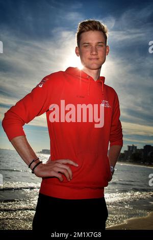 20141211 Uhr - BENICASSIM, SPANIEN: Belgischer Tim Wellens von Lotto - Belisol, Foto am dritten Tag des Wintertrainingslagers der Radmannschaft Lotto-Belisol in Benicassim, Spanien, Donnerstag, 11. Dezember 2014. BELGA FOTO DAVID STOCKMAN Stockfoto